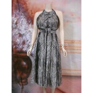 $3895 NWT DOLCE & GABBANA Sexy Backless Halter Flowy Silk Dress 10